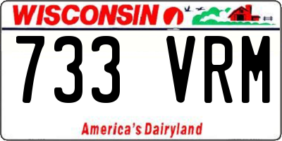 WI license plate 733VRM
