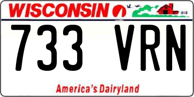 WI license plate 733VRN