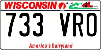 WI license plate 733VRO