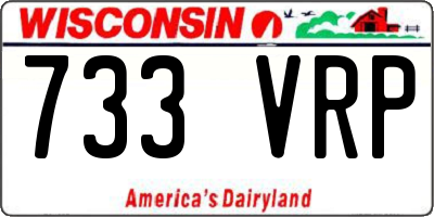 WI license plate 733VRP