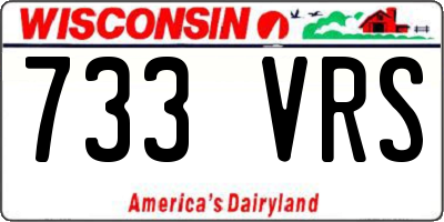 WI license plate 733VRS