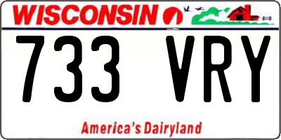 WI license plate 733VRY