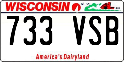 WI license plate 733VSB