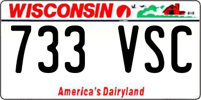 WI license plate 733VSC