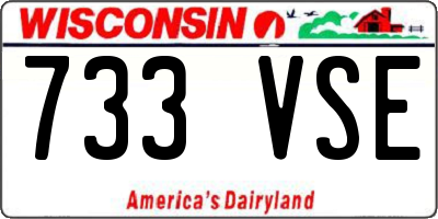 WI license plate 733VSE