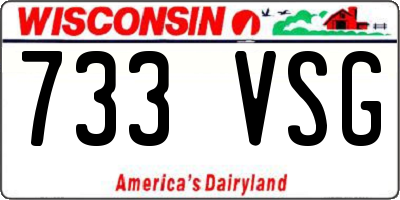 WI license plate 733VSG