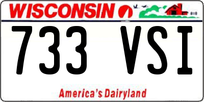 WI license plate 733VSI