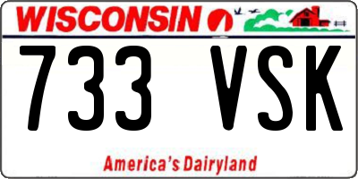 WI license plate 733VSK