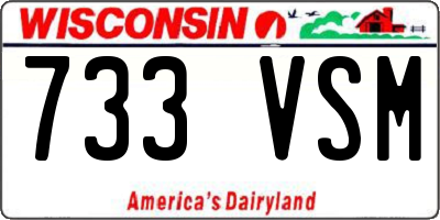 WI license plate 733VSM
