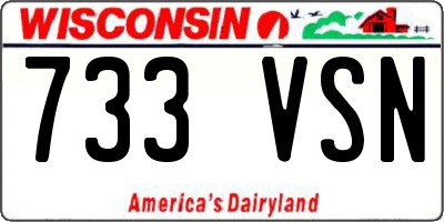 WI license plate 733VSN