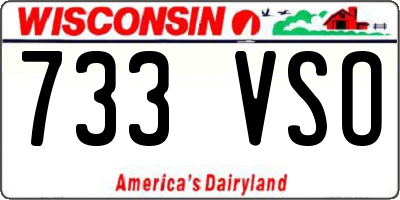 WI license plate 733VSO
