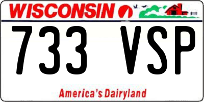WI license plate 733VSP