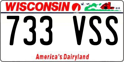 WI license plate 733VSS