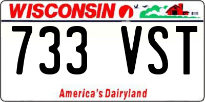 WI license plate 733VST