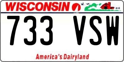 WI license plate 733VSW