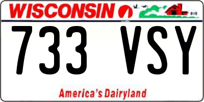WI license plate 733VSY