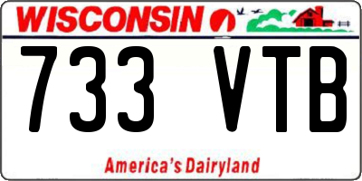 WI license plate 733VTB