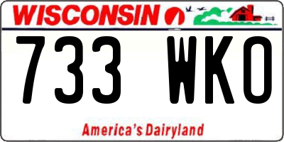 WI license plate 733WKO