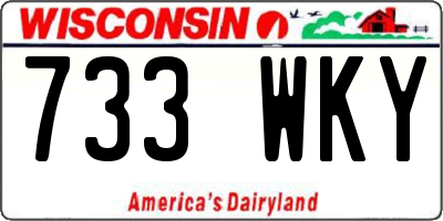 WI license plate 733WKY