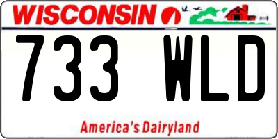 WI license plate 733WLD