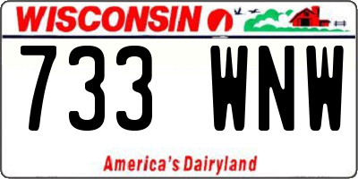 WI license plate 733WNW