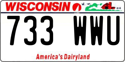 WI license plate 733WWU
