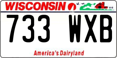 WI license plate 733WXB