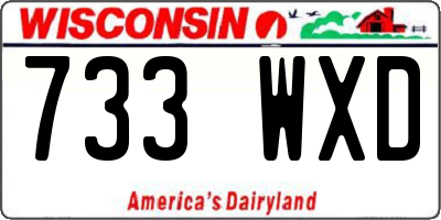 WI license plate 733WXD