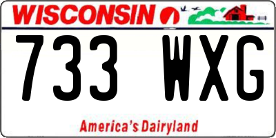 WI license plate 733WXG