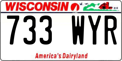 WI license plate 733WYR