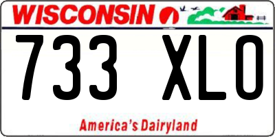WI license plate 733XLO