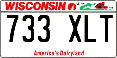 WI license plate 733XLT