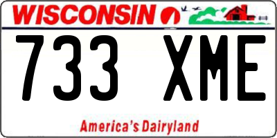 WI license plate 733XME