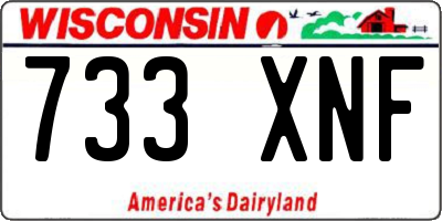 WI license plate 733XNF
