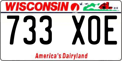 WI license plate 733XOE