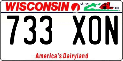 WI license plate 733XON