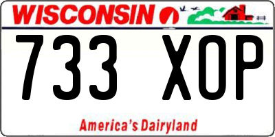 WI license plate 733XOP