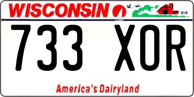 WI license plate 733XOR