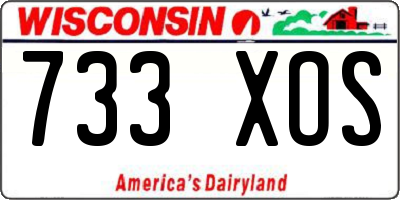 WI license plate 733XOS