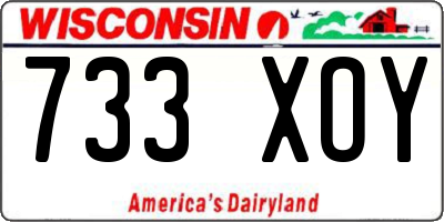 WI license plate 733XOY