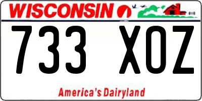 WI license plate 733XOZ