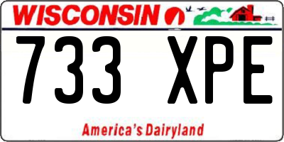 WI license plate 733XPE