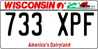 WI license plate 733XPF