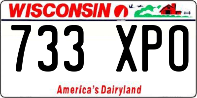 WI license plate 733XPO