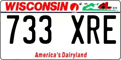 WI license plate 733XRE