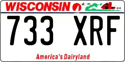 WI license plate 733XRF