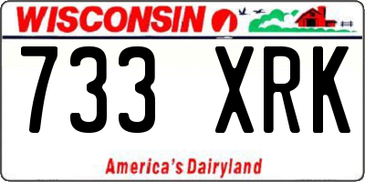 WI license plate 733XRK