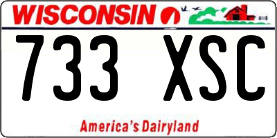 WI license plate 733XSC