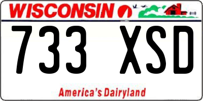 WI license plate 733XSD