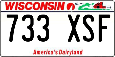 WI license plate 733XSF